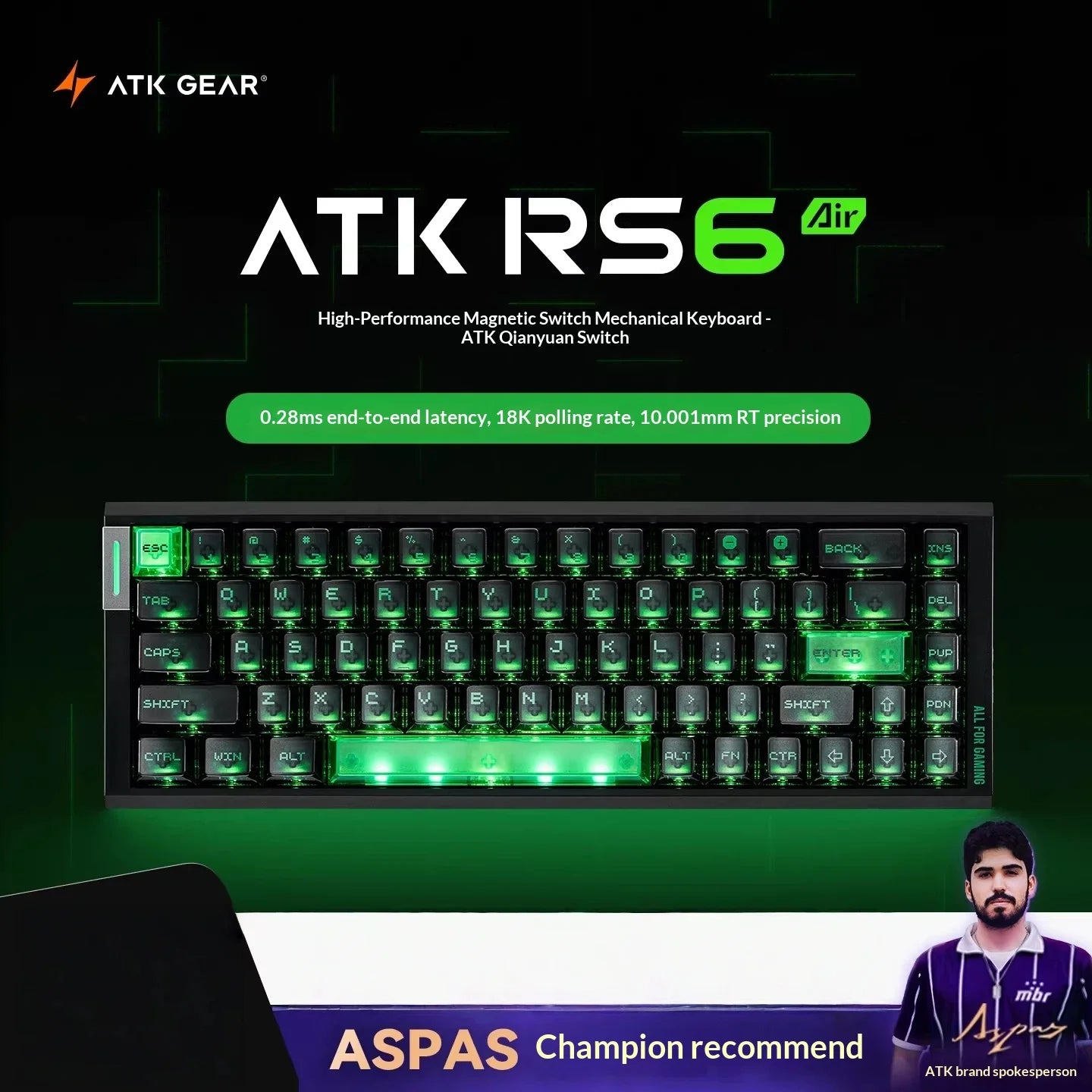 ATK RS6 Air Magnetic Gaming Keyboard