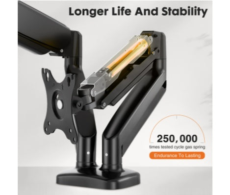 Dual Monitor Gas Spring Desk Mount – Adjustable Monitor Arm Stand