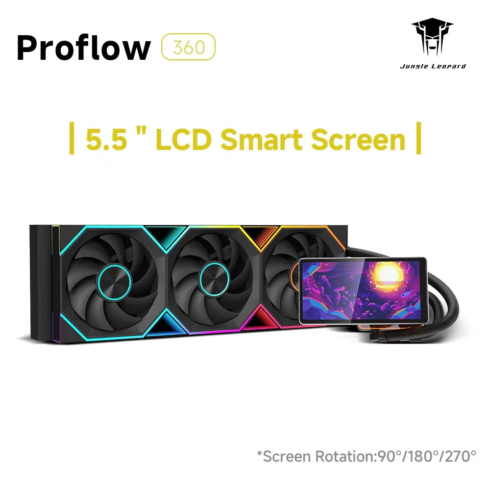 Jungle Leopard Pro Flow 360 ARGB LCD Screen AIO Liquid CPU Cooler