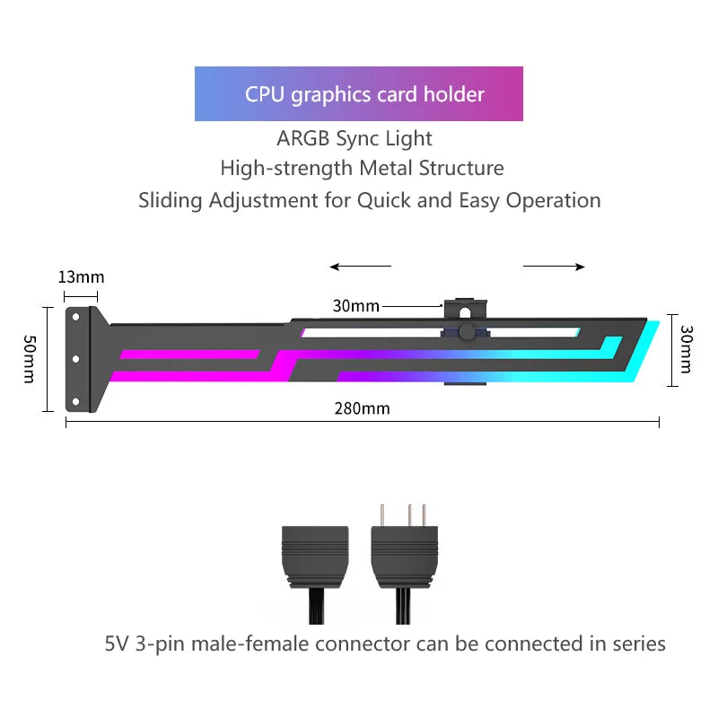 3PIN ARGB GPU Support Bracket