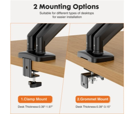 Dual Monitor Gas Spring Desk Mount – Adjustable Monitor Arm Stand