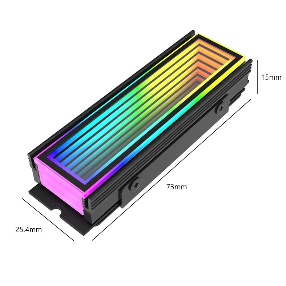 5V 3Pin ARGB M.2 SSD Heatsink Cooler – Aura Sync RGB Aluminum Radiator for NVMe 2280 SSD