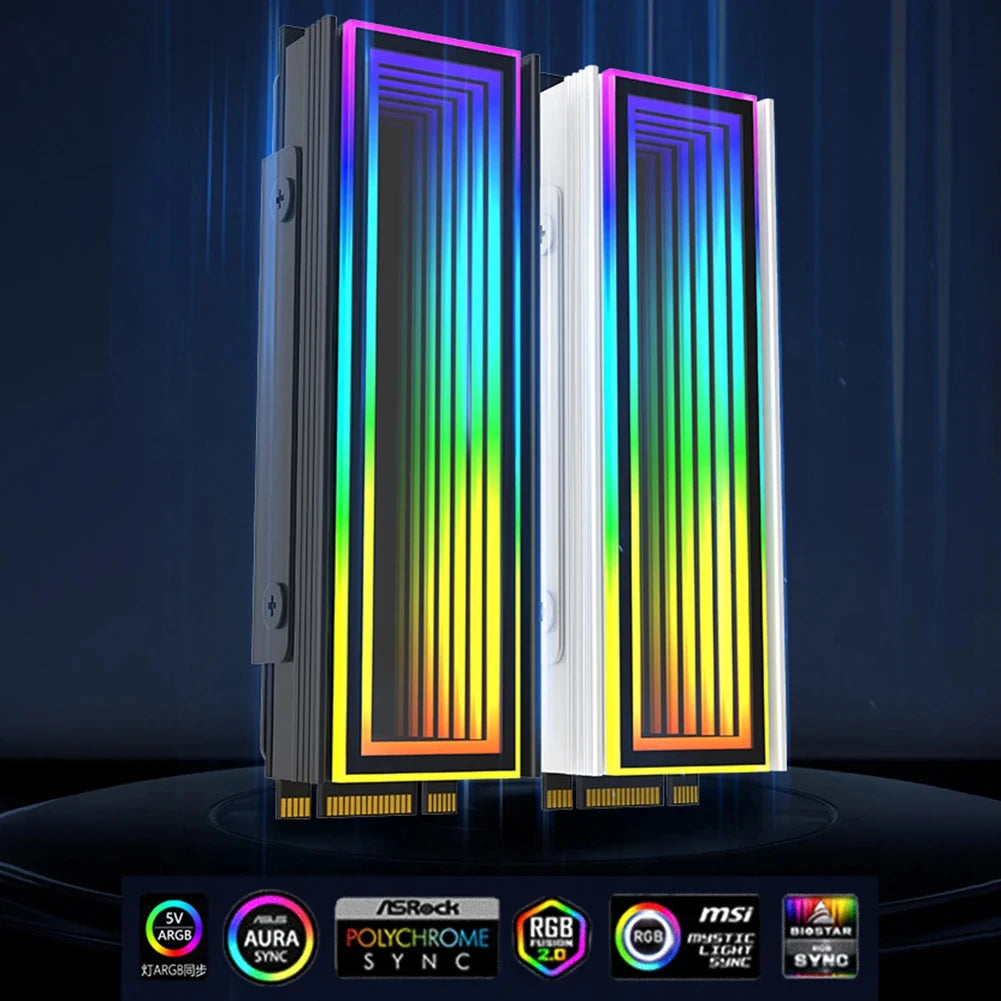 5V 3Pin ARGB M.2 SSD Heatsink Cooler – Aura Sync RGB Aluminum Radiator for NVMe 2280 SSD