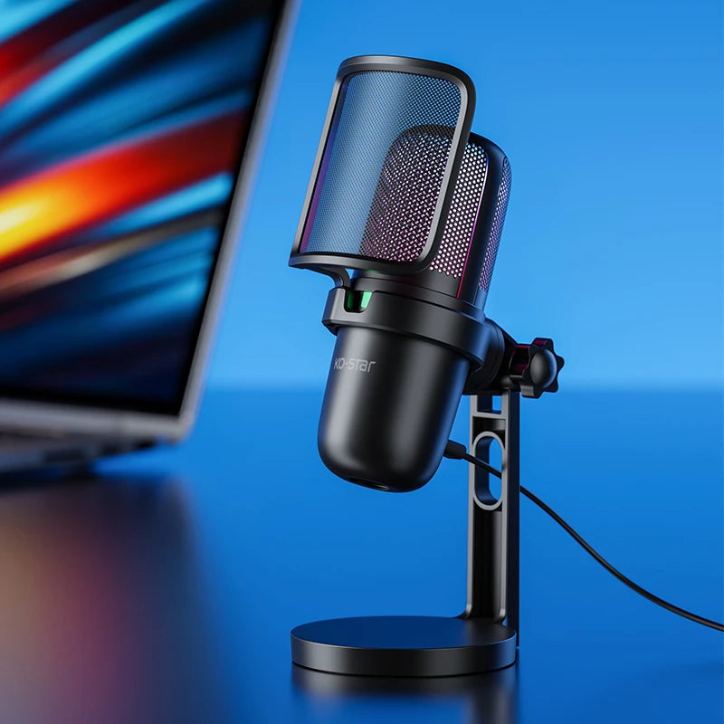 Gaming Cardioid RGB Condenser Microphone for Streaming & Recording