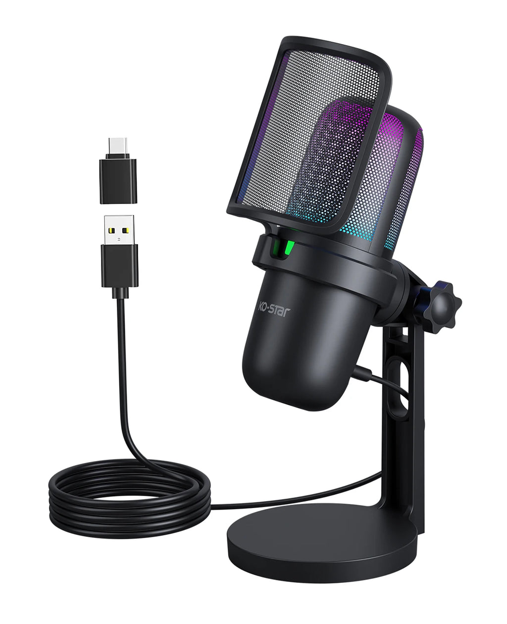 Gaming Cardioid RGB Condenser Microphone for Streaming & Recording