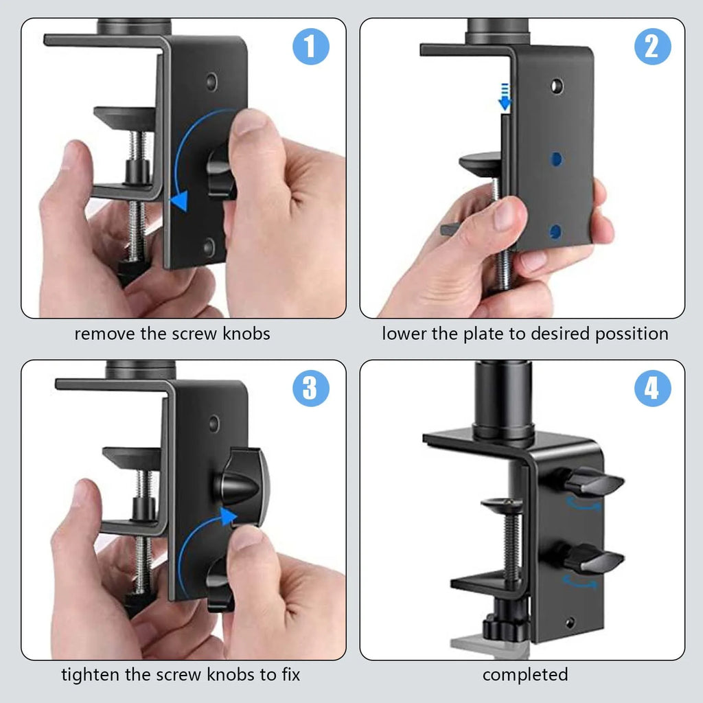 Adjustable Desk Mount Camera & Ring Light Stand – C-Clamp Photography Arm