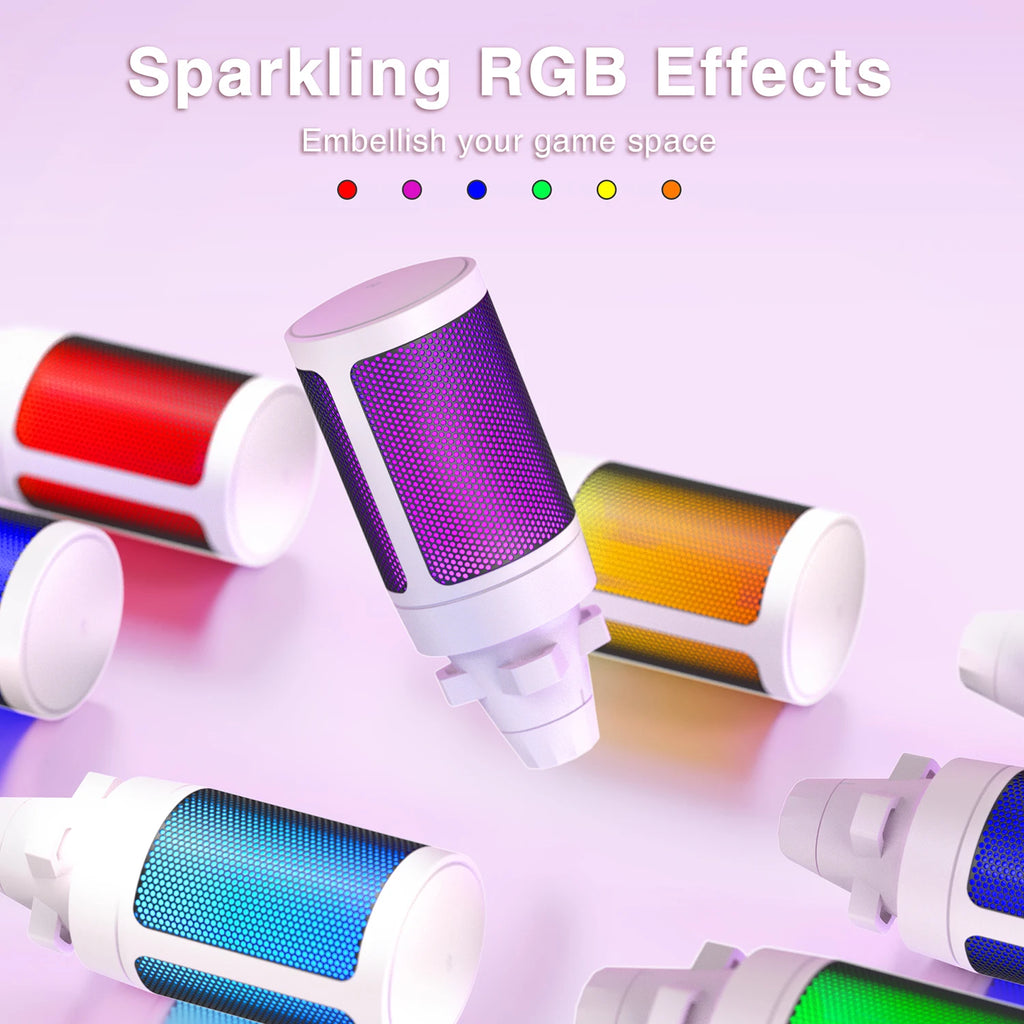 AmpliGame USB Gaming Microphone with RGB & Quick Mute