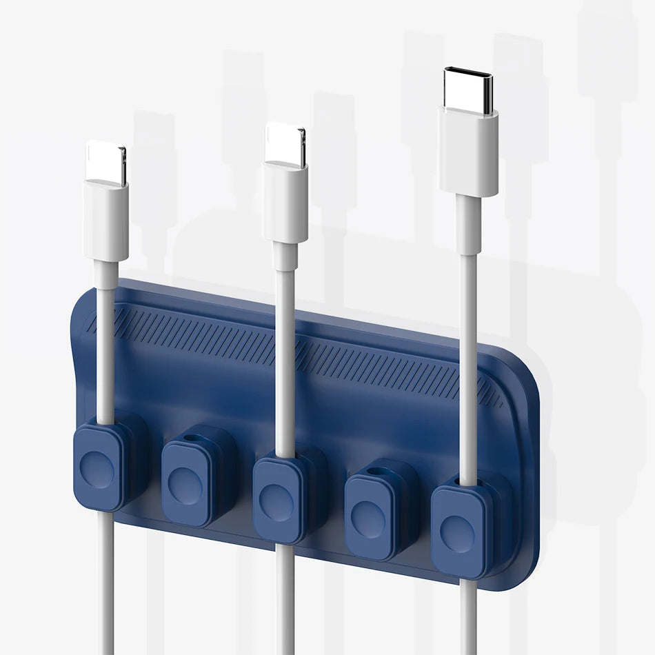 Magnetic Silicone Cable Organizer – Adhesive Cord Management Clip for Car, Desk & Office