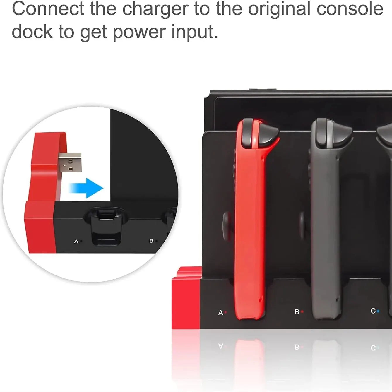 Nintendo Switch Joy-Con Charging Dock Station – 4 Controller Charger for Switch & OLED