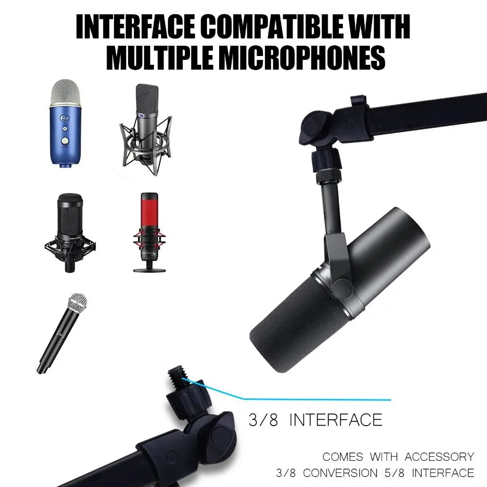 360° Adjustable Mic Boom Arm – Streaming Desk Mount