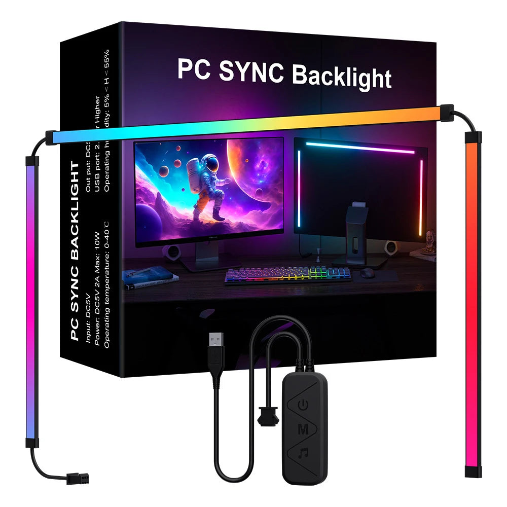 RGB Gaming Monitor Backlight LED Strip – Smart APP Sync Ambient Lighting