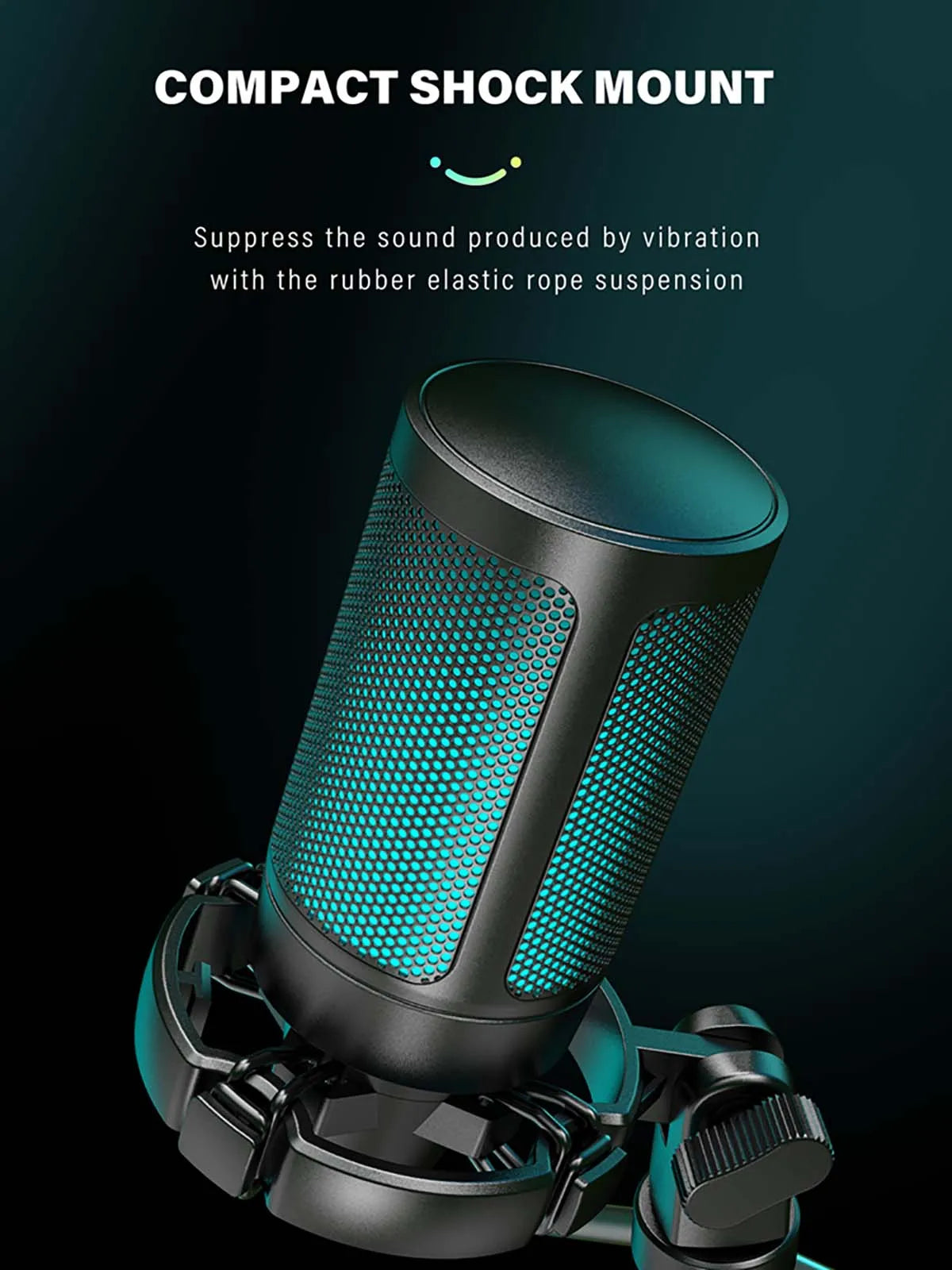 FIFINE AmpliGame RGB USB Gaming Microphone with Touch Mute & Tripod Stand