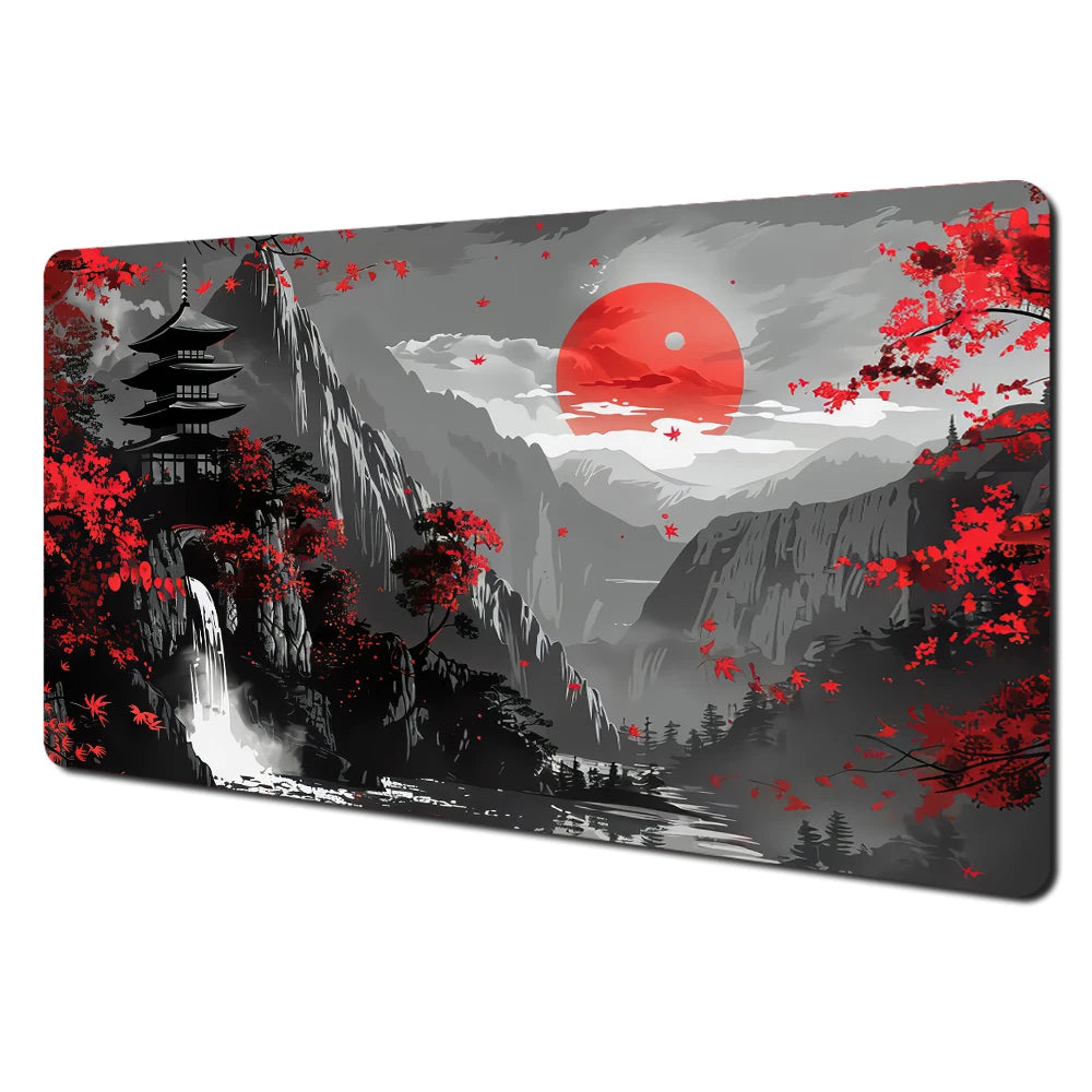Red & Black Landscape XXL Gaming Mouse Pad – Large Desk Mat