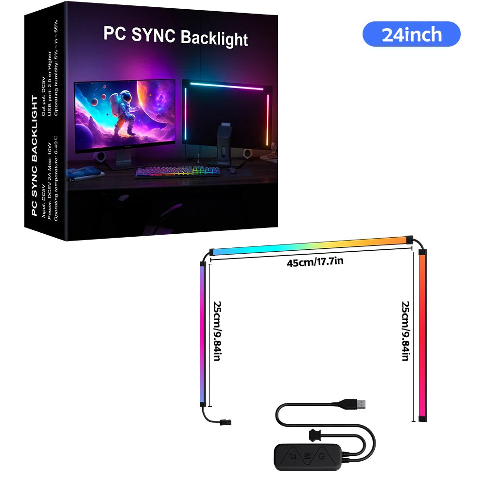 RGB Gaming Monitor Backlight LED Strip – Smart APP Sync Ambient Lighting