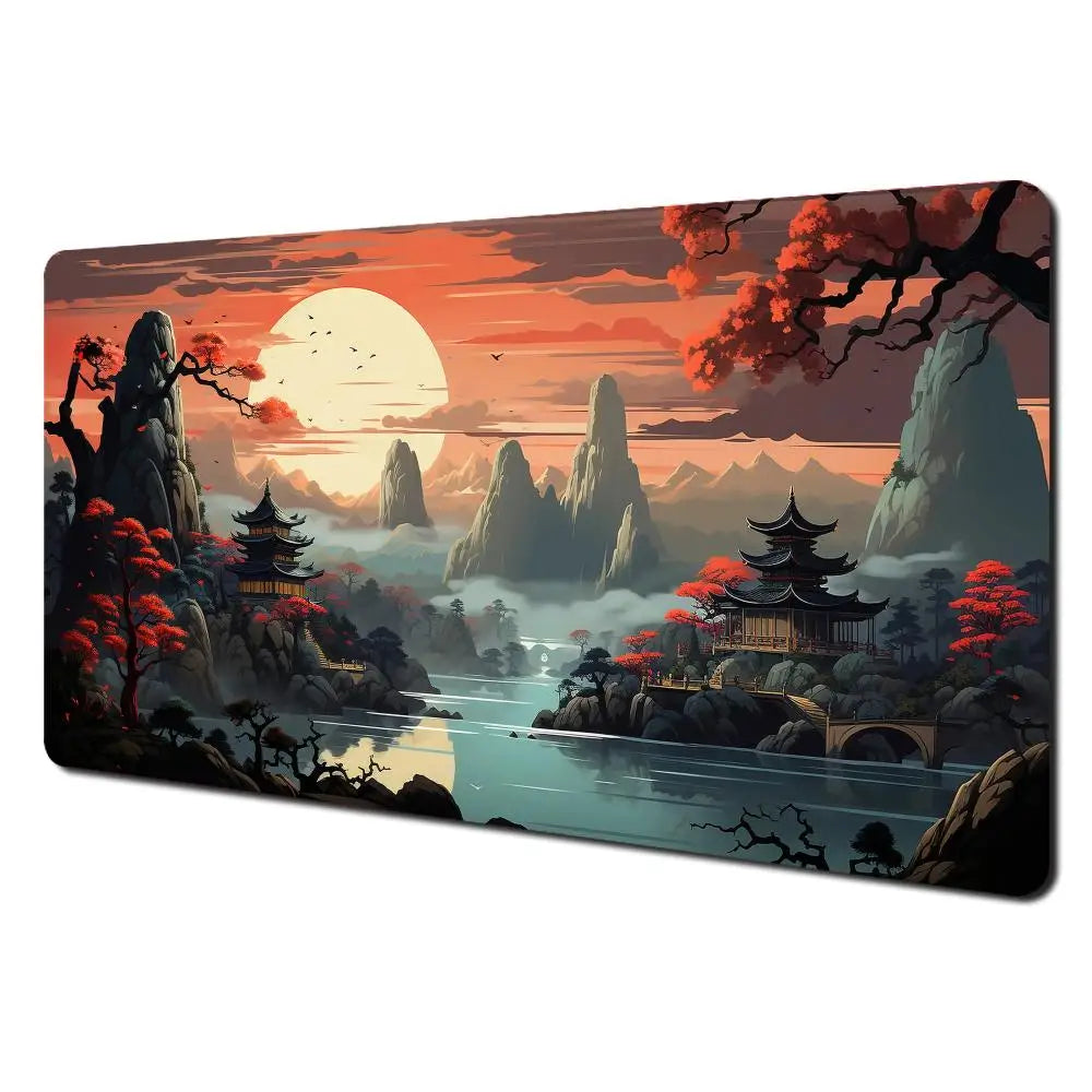 Red & Black Landscape XXL Gaming Mouse Pad – Large Desk Mat