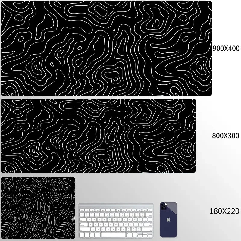XXL Topographic Gaming Mouse Pad – Extended Desk Mat