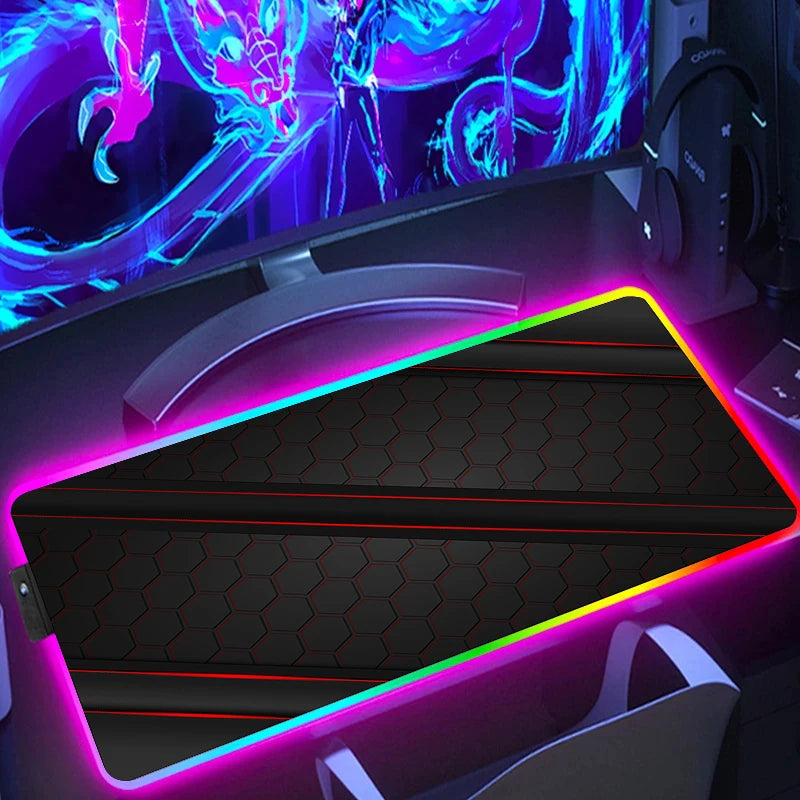 RGB Hexagon Gaming Mouse Pad – XXL LED Desk Mat