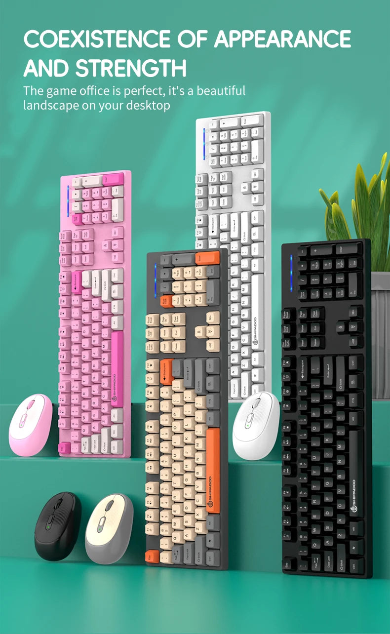 Shipadoo Wireless Keyboard & Mouse Combo – Ergonomic Bluetooth Gaming Set