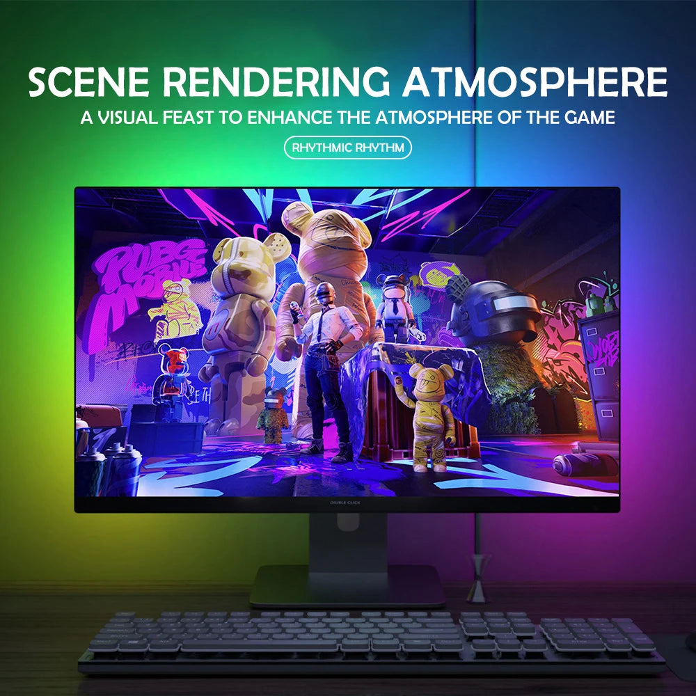 RGB Gaming Monitor Backlight LED Strip – Smart APP Sync Ambient Lighting