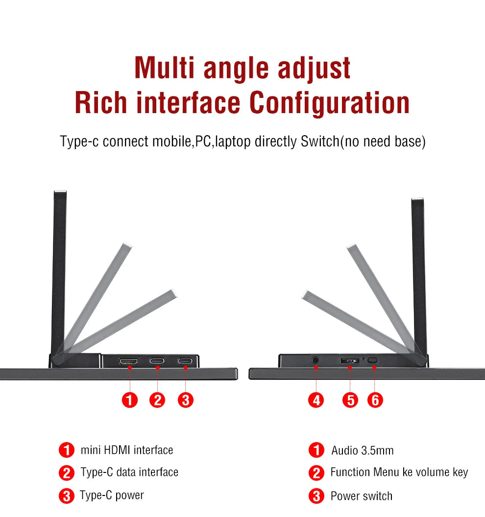 ANMITE 14-Inch Portable Monitor – Touch & Non-Touch Gaming Display