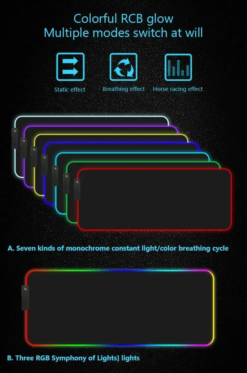 RGB Hexagon Gaming Mouse Pad – XXL LED Desk Mat