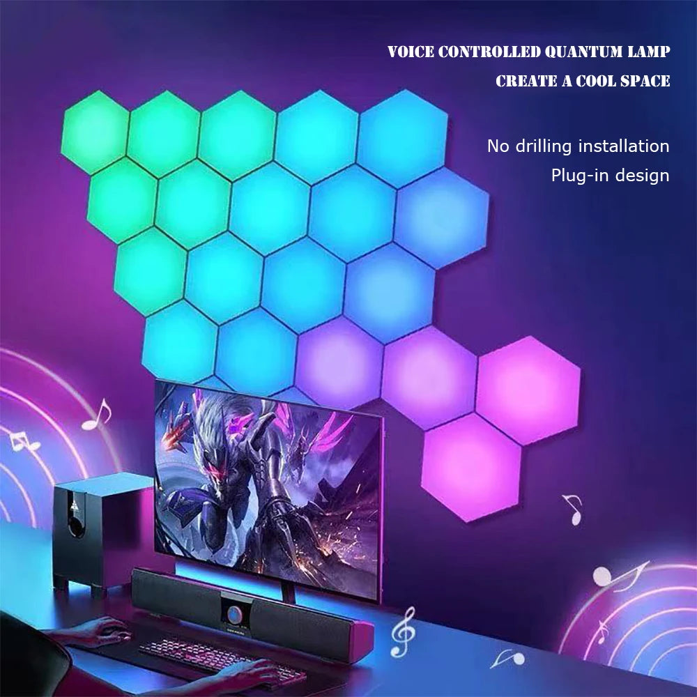 LED Hexagon Wall Panels – Smart APP RGB Gaming Lights