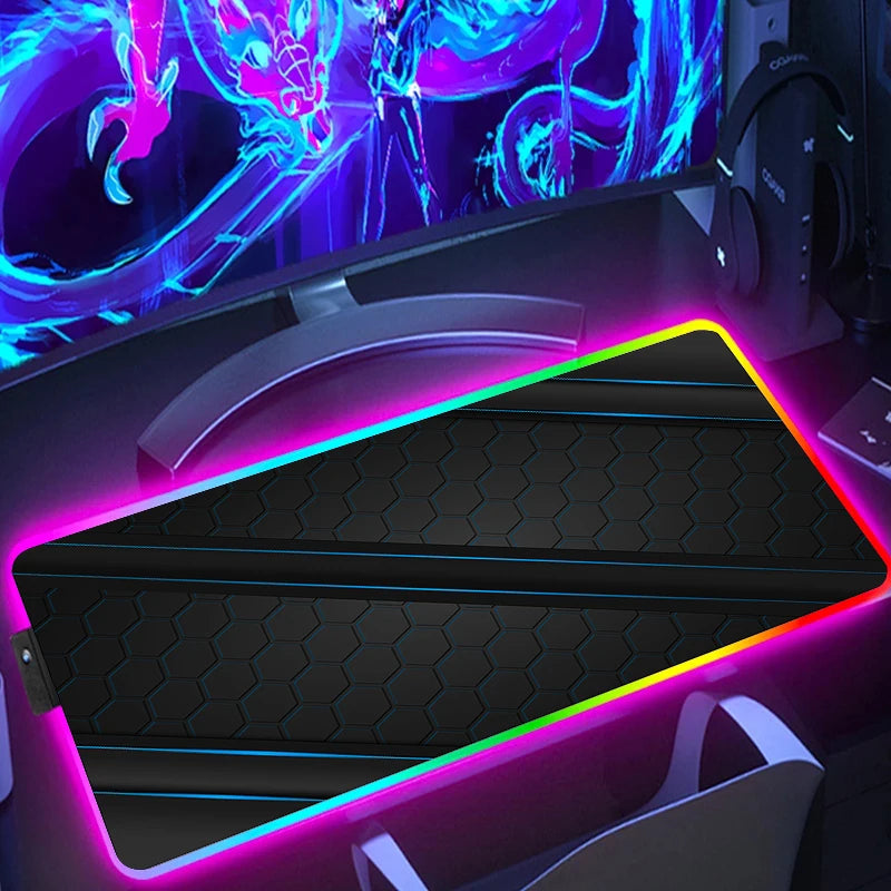 RGB Hexagon Gaming Mouse Pad – XXL LED Desk Mat