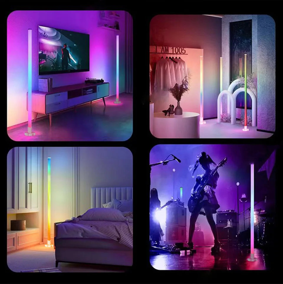 RGB LED Corner Floor Lamp – Smart APP & Remote Control Ambient Light