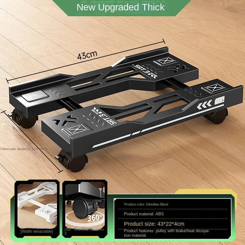 Adjustable Mobile CPU Stand with Rolling Wheels – PC Tower Holder
