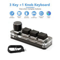 USB Mechanical Macro Keyboard – 3-Key RGB Custom Gaming Keypad