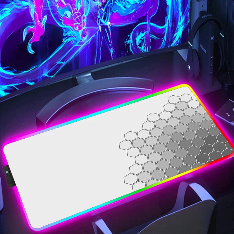 RGB Hexagon Gaming Mouse Pad – XXL LED Desk Mat