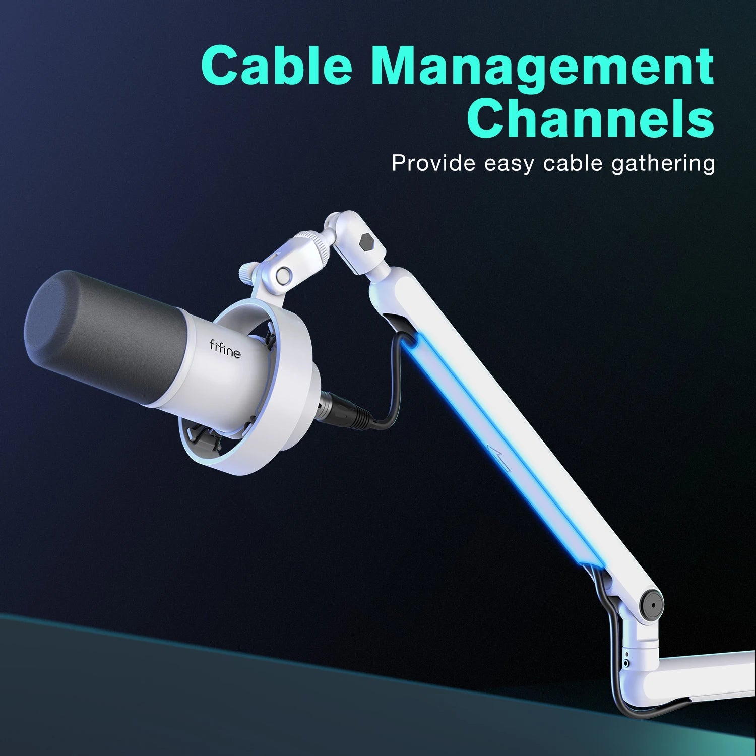 FIFINE Low Profile Mic Boom Arm – Desk Mount Stand