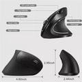 Ergonomic Vertical Wireless Mouse – 6 Button Bluetooth Mouse with Adjustable DPI