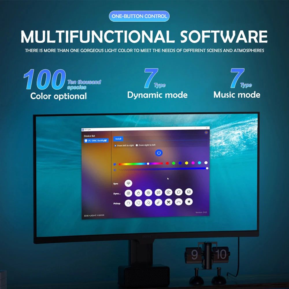 RGB Gaming Monitor Backlight LED Strip – Smart APP Sync Ambient Lighting