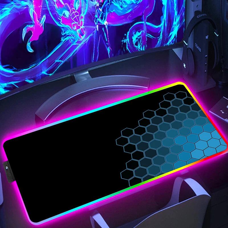 RGB Hexagon Gaming Mouse Pad – XXL LED Desk Mat