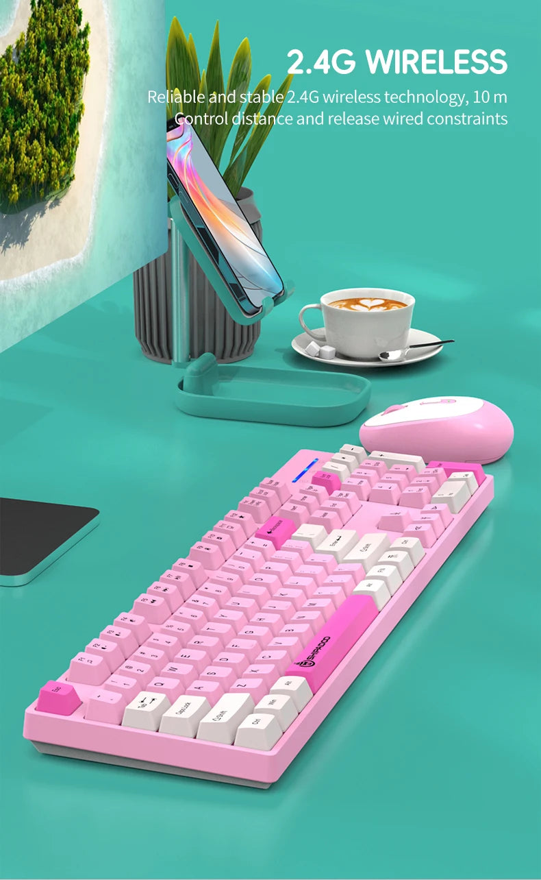 Shipadoo Wireless Keyboard & Mouse Combo – Ergonomic Bluetooth Gaming Set