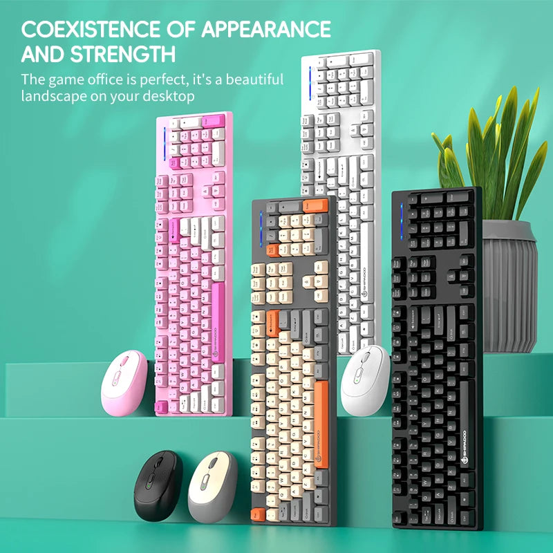 Shipadoo Wireless Keyboard & Mouse Combo – Ergonomic Bluetooth Gaming Set