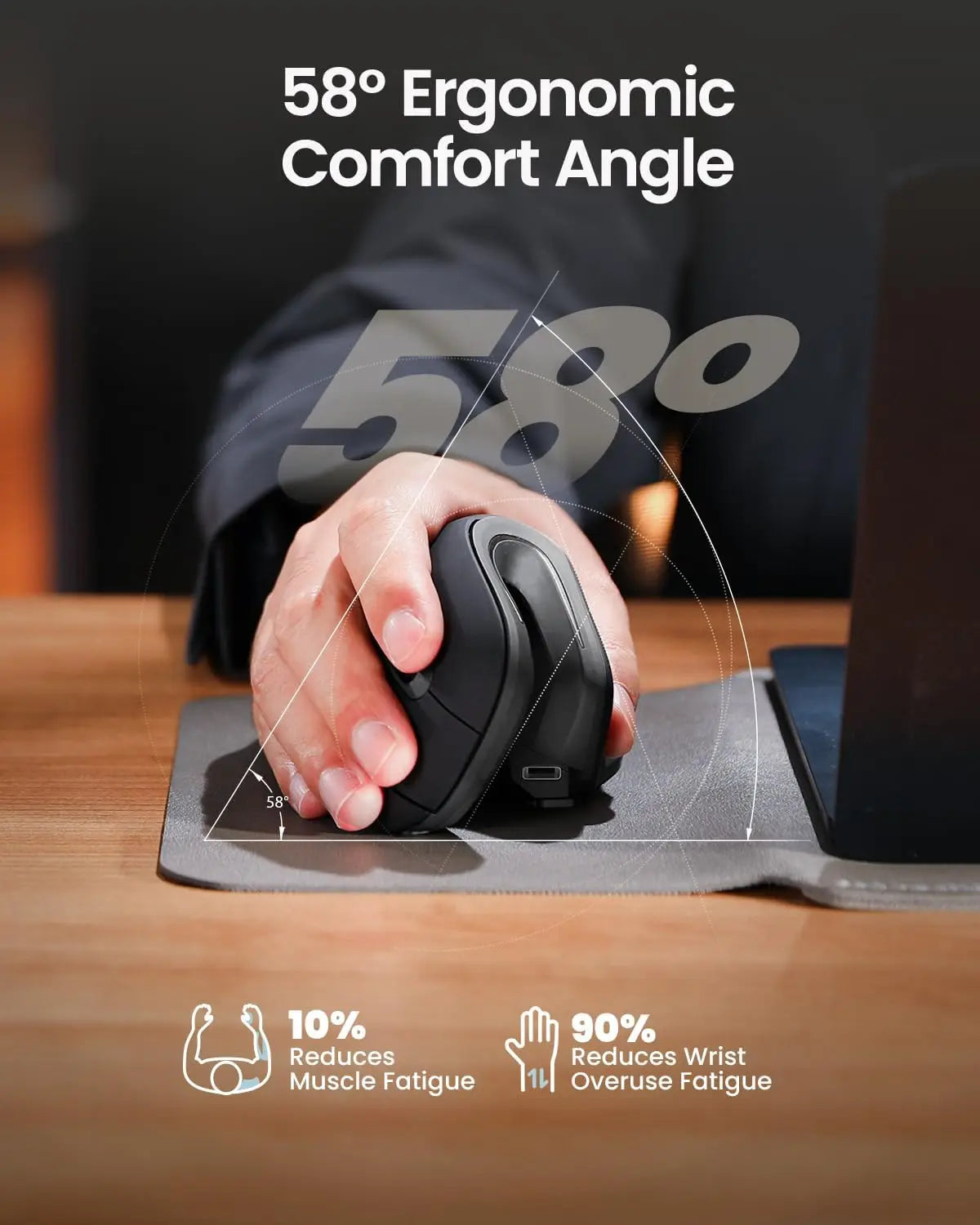 ProtoArc EM11 NL Ergonomic Wireless Vertical Mouse