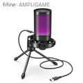 FIFINE AmpliGame RGB USB Gaming Microphone with Touch Mute & Tripod Stand
