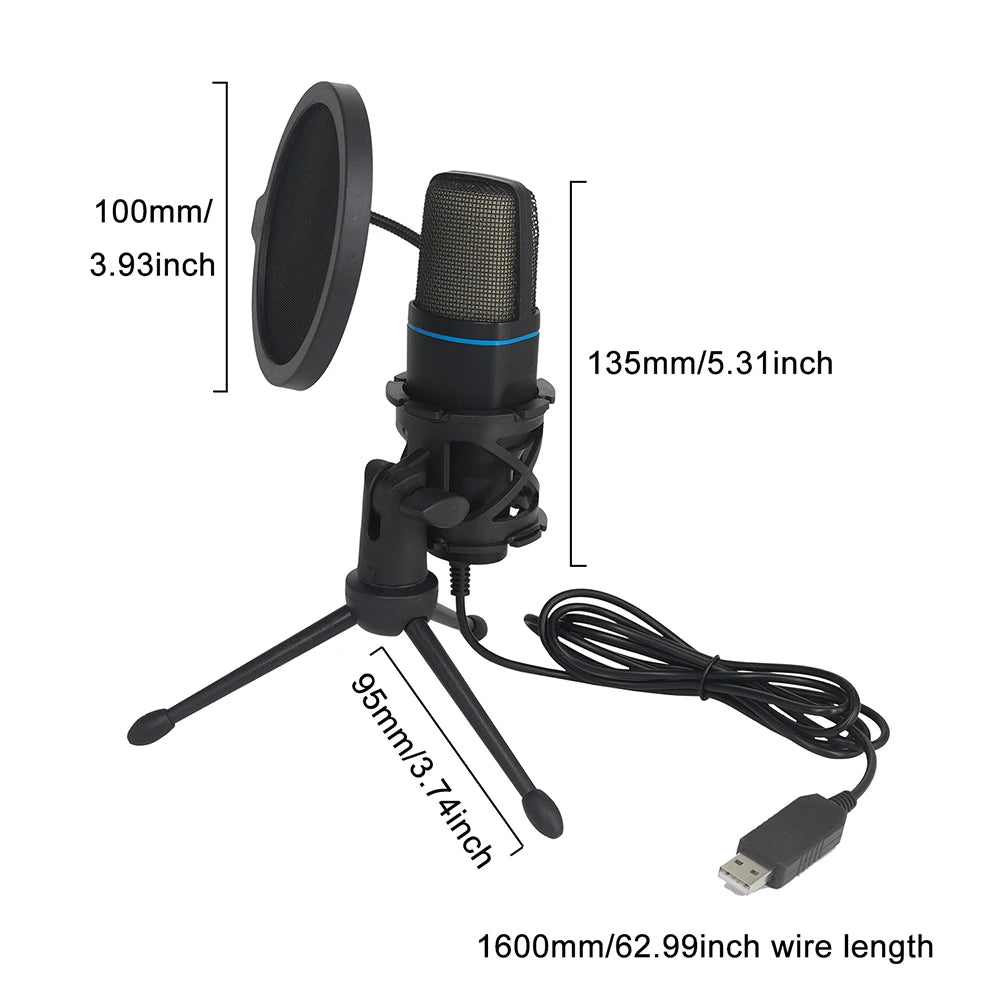 Gaming Microphone RGB USB for Streaming, Podcast & PC Recording