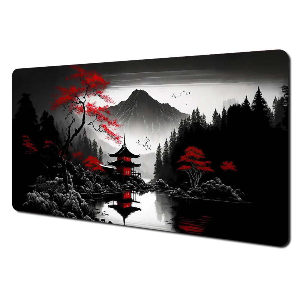 Red & Black Landscape XXL Gaming Mouse Pad – Large Desk Mat