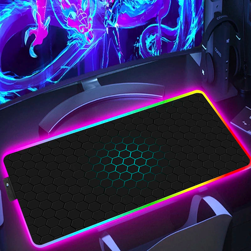 RGB Hexagon Gaming Mouse Pad – XXL LED Desk Mat