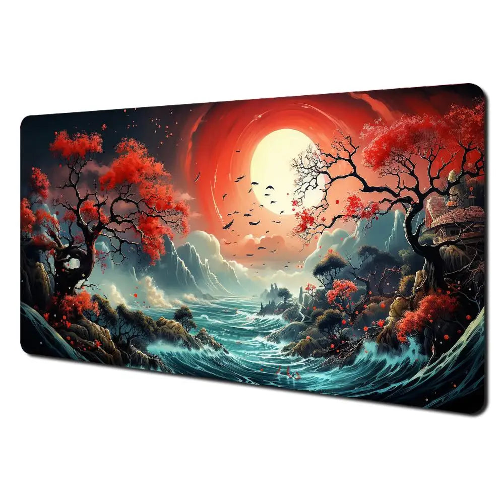 Red & Black Landscape XXL Gaming Mouse Pad – Large Desk Mat