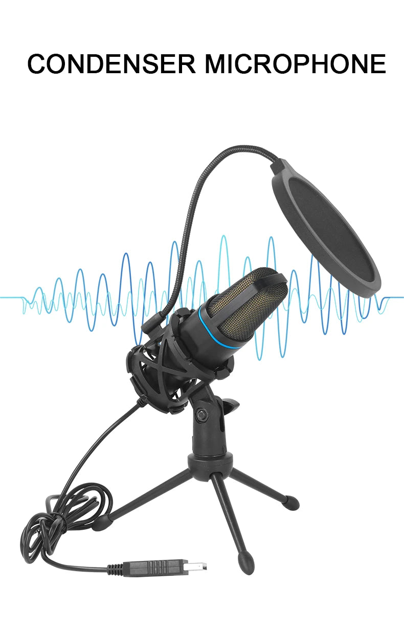 Gaming Microphone RGB USB for Streaming, Podcast & PC Recording