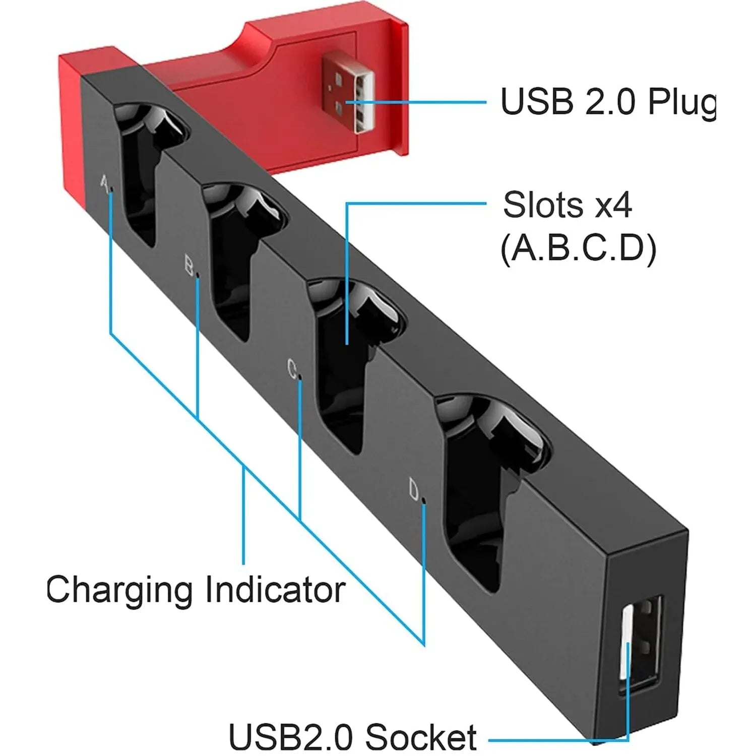 Nintendo Switch Joy-Con Charging Dock Station – 4 Controller Charger for Switch & OLED
