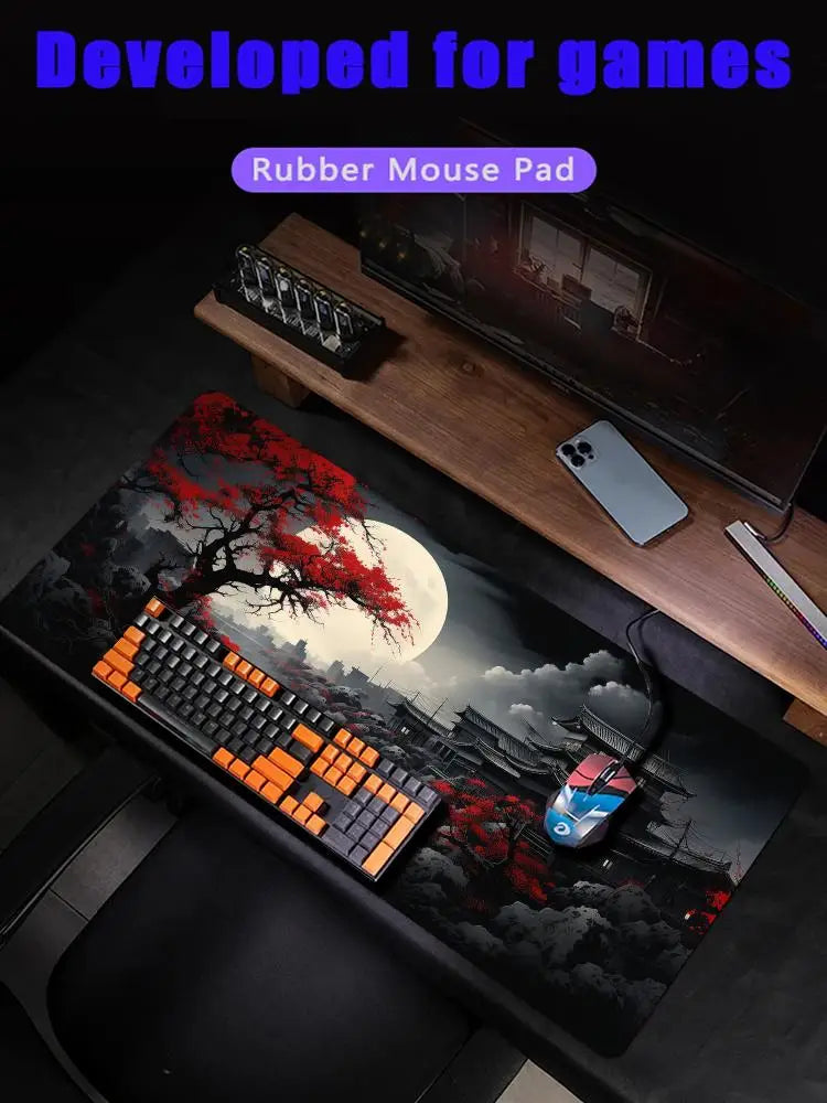 Red & Black Landscape XXL Gaming Mouse Pad – Large Desk Mat