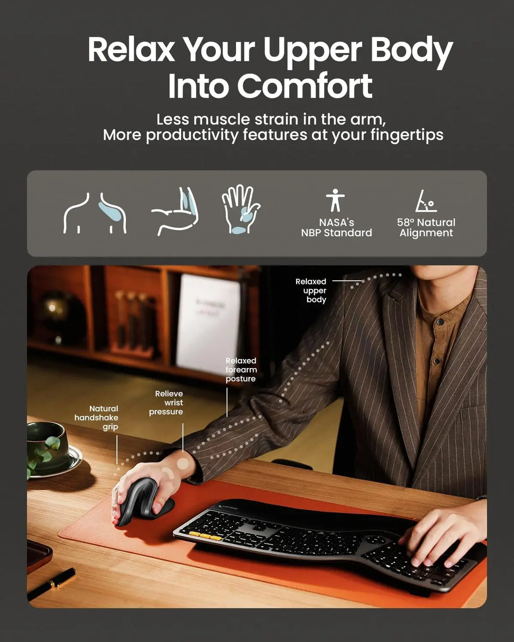 ProtoArc EM11 NL Ergonomic Wireless Vertical Mouse