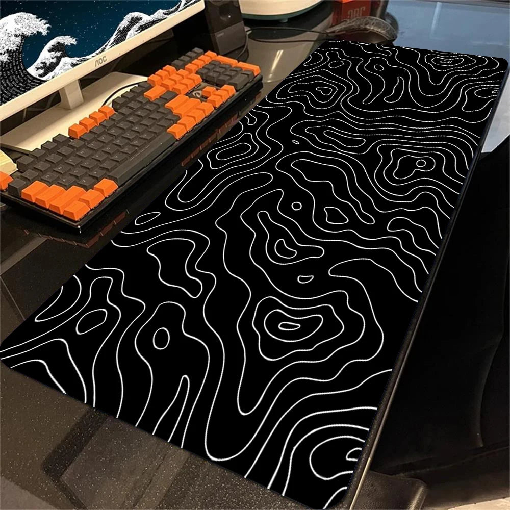 XXL Topographic Gaming Mouse Pad – Extended Desk Mat