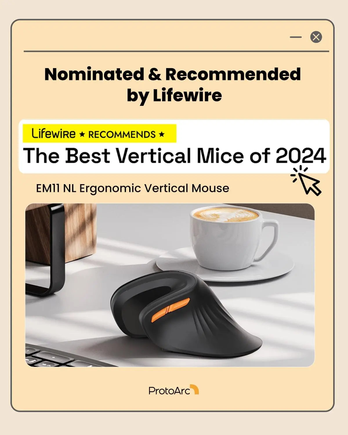 ProtoArc EM11 NL Ergonomic Wireless Vertical Mouse