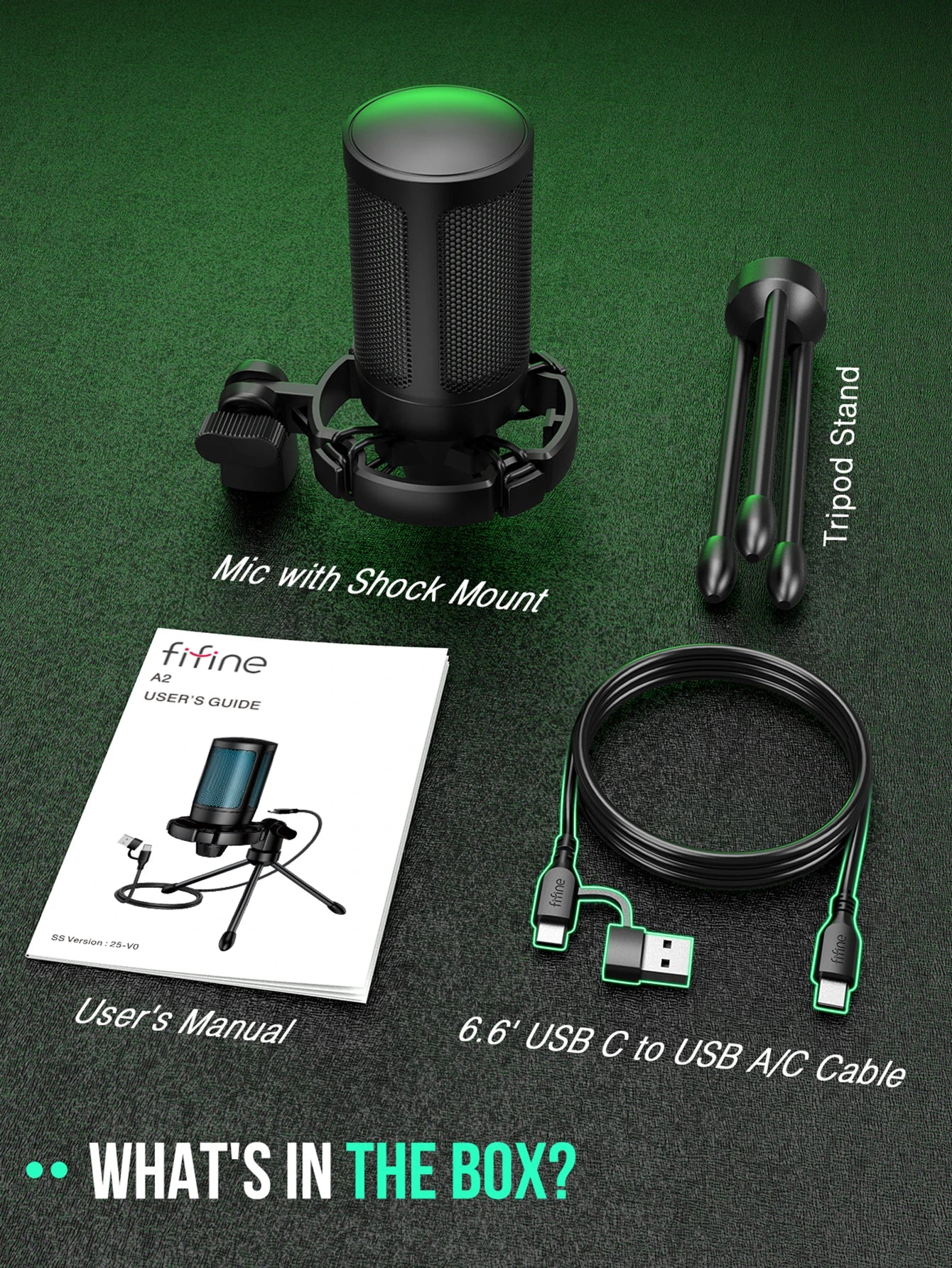 FIFINE AmpliGame RGB USB Gaming Microphone with Touch Mute & Tripod Stand